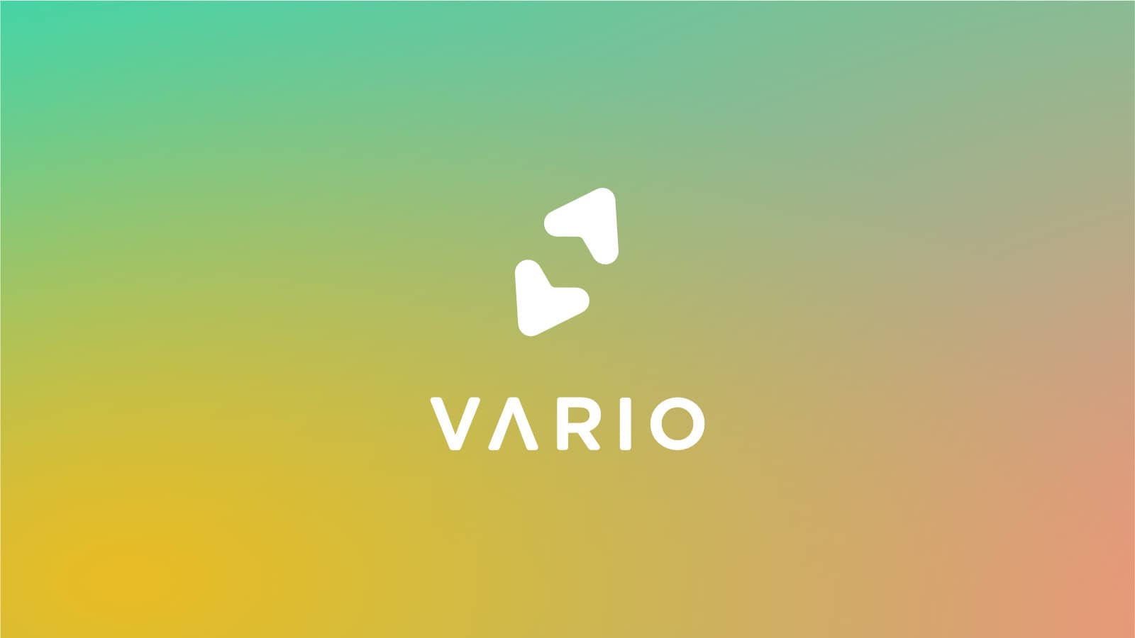 Vario logo on the brand gradient background