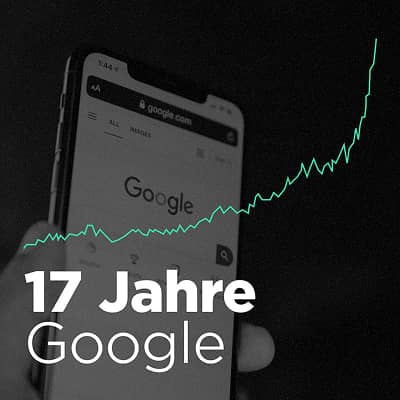 Vario social media post about 17 years of the Google stock