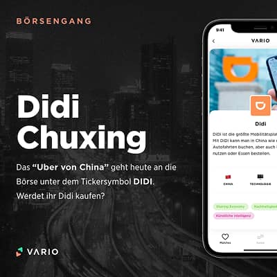 Vario social media post about the Didi Chuxing IPO