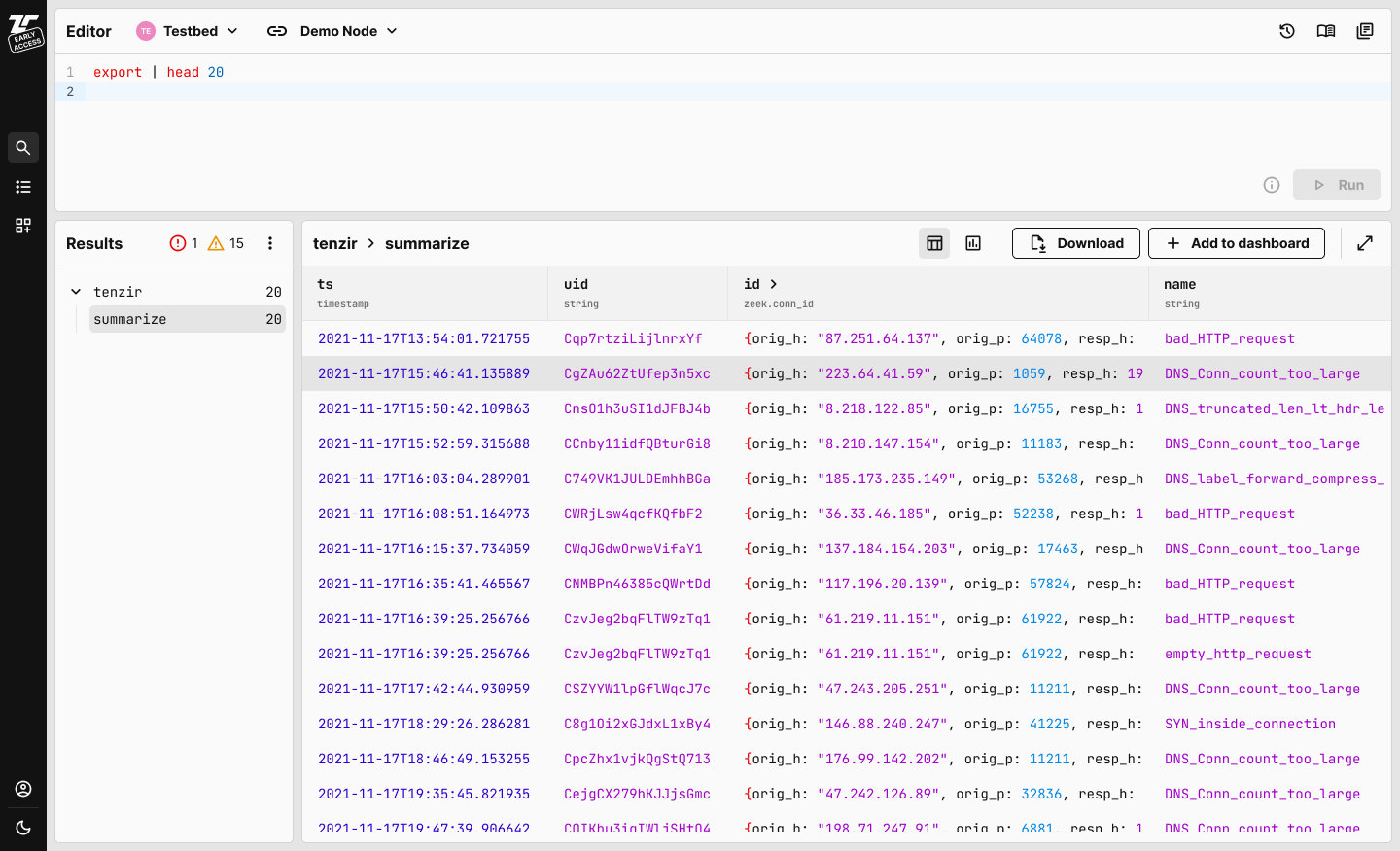 Tenzir Early Access (2024)